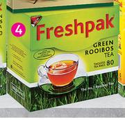 Freshpak Green Rooibos Tagless Teabags-80's Per Pack