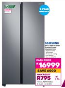 Samsung 647L Side By Side Freezer Fridge RS62R5011M9