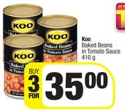 Koo Baked Beans In Tomato Sauce-For 3 x 410g