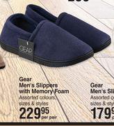 Gear Men's Slippers With Memory Foam Assorted Colours, Sizes & Styles-Per Pair
