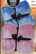 Basics Microfibre Fleece Blankets Assorted Sizes Small-Each