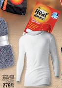 Heat Holders Men's Long Sleeve Vest Assorted Sizes & Colours-Each