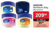 Vaseline Petroleum Jelly (All Variants)-6 x 250ml