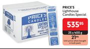 Price Lighthouse Candles Special-25 x 400g