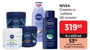 Nivea Creams Or Lotions (All Variants)-6 x 400ml
