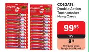 Colgate Double Action Toothbrushes Hang Cards-12's