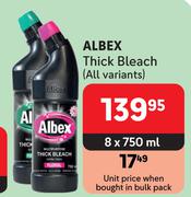 Albex Thick Bleach (All Variants)-8 x 750ml