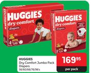 Huggies Dry Comfort Jumbo Pack Diapers-56/60/66/76/96's Per Pack