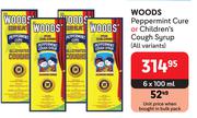 Woods Peppermint Cure Or Children's Cough Syrup-6 x 100ml