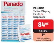 Panado Tablet Display Cards Or Dispenser-48 x 2's