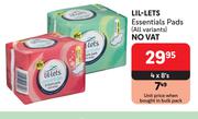 Lil-Lets Essentials Pads (All Variants)-4 x 8's
