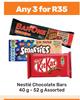 Nestle Chocolate Bars Assorted-For Any 3 x 40g-52g