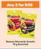 Beacon Maynards Sweets Assorted-For Any 2 x 75g