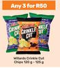 Willards Crinkle Cut Chips-For Any 3 x 120g-125g