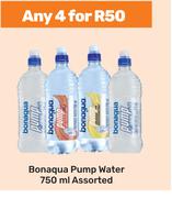 Bonaqua Pump Water Assorted-For Any 4 x 750ml