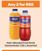 Hall's Blended Fruit Drink Concentrate Assorted-For Any 2 x 1.25L