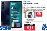 Samsung Galaxy A15 4G 128GB Smartphone-On Red Core More Data 1.3GB