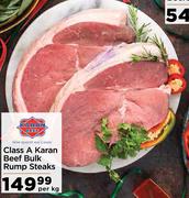 Class A Karan Beef Bulk Rump Steaks- Per Kg
