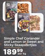 Simple Chef Coriander And Lemon Or Sweet And Sticky Skaapstertjies-Per Kg