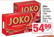 Joko Tagless Teabags 100s Or Loose Black Tea 250g-Each