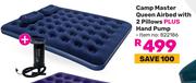 Campmaster Queen Airbed With 2 Pillows Plus Hand Pump