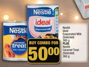 Nestle Ideal Evaporated Milk (Selected)-380g Plus Nestle Caramel Treat (Selected)-360g Combo