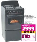 Defy 3 Solid Plate Plug-In Stove (Black)