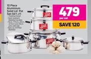 Hart 10 Piece Aluminium Solid Lid Pot Set J7-Per Set