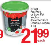 Spar Fat Free Or Low Fat Yoghurt (Selected Incl. Double Cream)-1Kg Each
