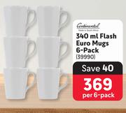 Continental 340ml Flash Euro  Mugs 6 Pack-Per 6 Pack