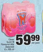 Clover Super M Flavoured Milk (Selected)-6 x 300ml Per Pack