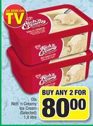 Ola Rich 'n Creamy Ice Cream (Selected)-For Any 2 x 1.8Ltr