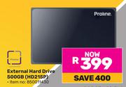 Proline External Hard Drive 500GB HD215P