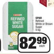 Spar Refined White Or Brown Sugar-5Kg Each