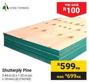 York Timber Shutterply Pine 150745- Each