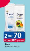 Dove Body Lotion-2 x 400ml