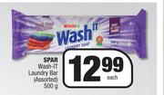 Spar Wash It Laundry Bar Assorted-500g Each