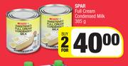 Spar Full Cream Condensed Milk-For 2 x 385g