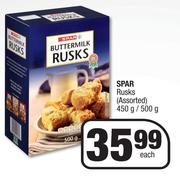 Spar Rusks Assorted-450g/500g Each