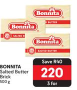 Bonnita Salted Butter Brick-For 3 x 500g
