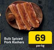 Bulk Spiced Pork Rashers-Per Kg