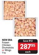 New Era Frozen Chicken Drumsticks Or Wings-5Kg Each 