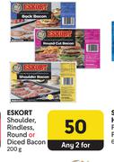 Eskort Shoulder, Rindless, Round Or Diced Bacon-For Any 2 x 200g