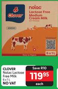 Clover Nolac  Lactose Free Milk- 6 x 1Ltr EachClover Nolac  Lactose Free Milk- 6 x 1Ltr Each