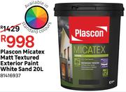 Plascon Micatex Matt Textured Exterior Paint (White Sand) 81416937-20L