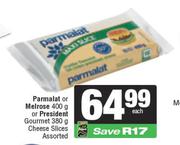 Parmalat Or Melrose 400g Or President Gourmet 380g Cheese Slices Assorted