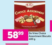 De Vries Choice Assortment Biscuits-400g