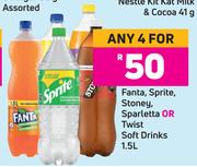 Fanta, Sprite, Stoney, Sparletta Or Twist Soft Drinks-For 4 x 1.5L