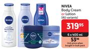Nivea Body Cream Or Lotion (All Variants)-6 x 400ml