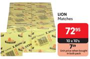 Lion Matches-10 x 10's Pack